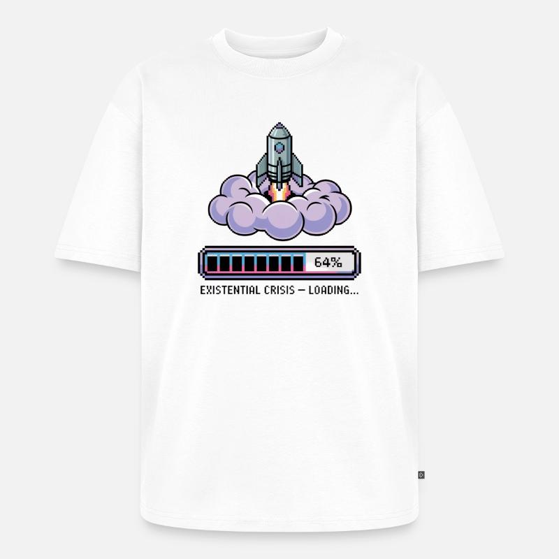 Digital Retro – Existential Crisis – Loading... - Unisex Premium Oversized Bio T-Shirt - Weiß
