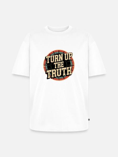 Retro Grunge – Montez la vérité - T-shirt Premium bio oversize Unisexe - blanc
