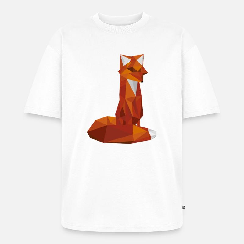 Fuchs - Unisex Premium Oversized Bio T-Shirt - Weiß