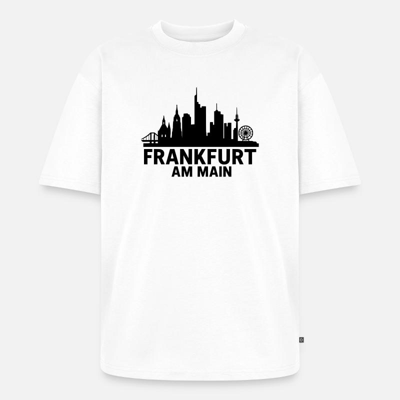 Frankfurt am Main Silhouette - Unisex Premium Oversized Organic T-Shirt - white