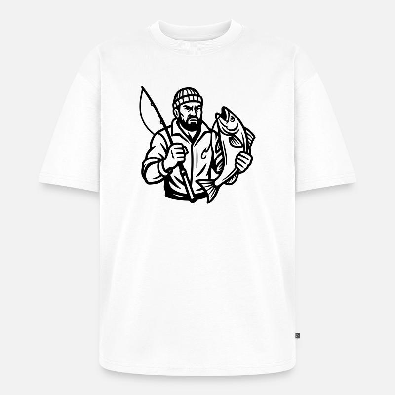 Angler - Unisex Premium Oversized Bio T-Shirt - Weiß