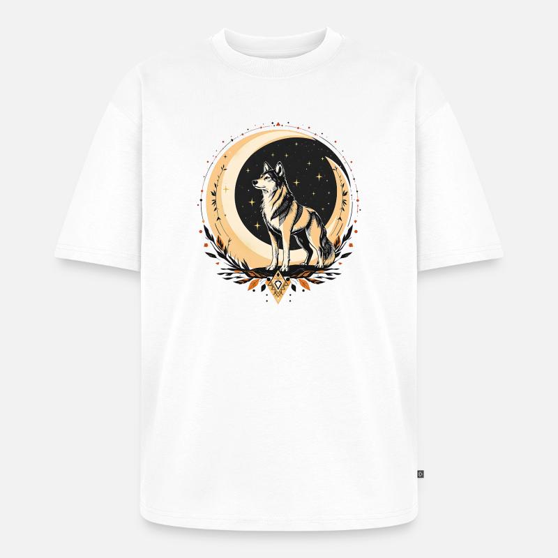 Boho Wolf - Unisex Premium Oversized Organic T-Shirt - white