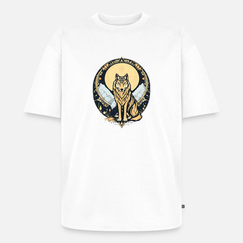 Boho Wolf - Unisex Premium Oversized Bio T-Shirt - Weiß