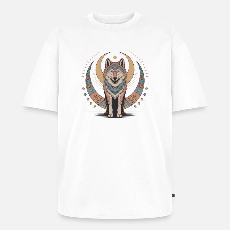 Boho Wolf - Unisex Premium Oversized Bio T-Shirt - Weiß