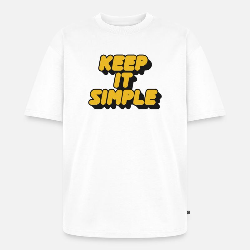 Keep It Simple Retro Bold - Unisex Premium Oversized Bio T-Shirt - Weiß