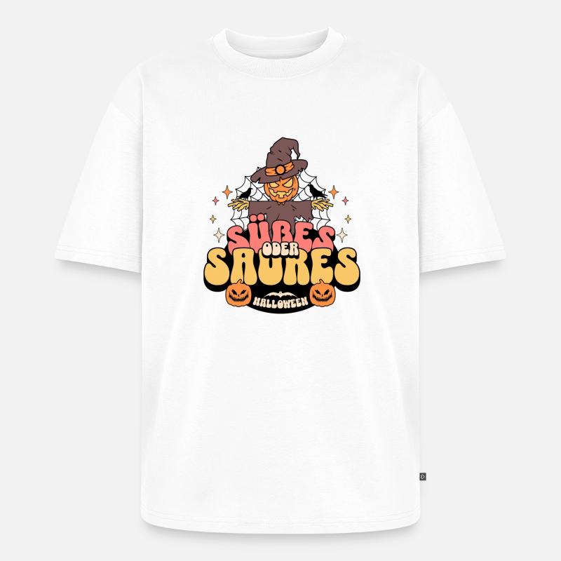 Süßes oder Saures - Unisex Premium Oversized Bio T-Shirt - Weiß