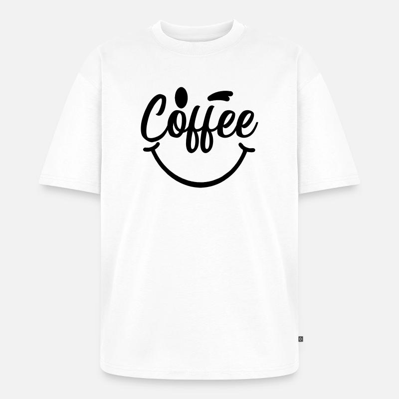 Coffee_Smile - Unisex Premium Oversized Bio T-Shirt - Weiß