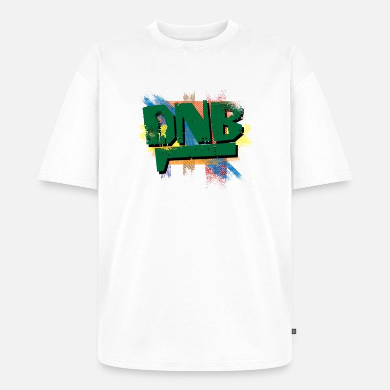 Explosion de graffitis DNB - T-shirt Premium bio oversize Unisexe - blanc