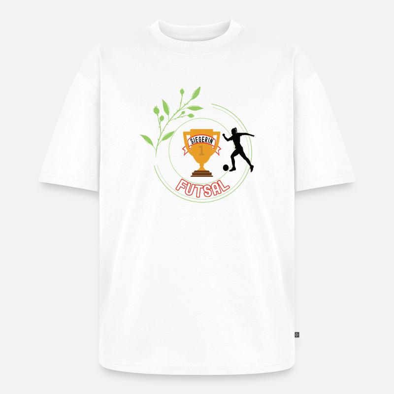 Futsal Siegerin Gewinner Turnier Meisterschaft - Unisex Premium Oversized Bio T-Shirt - Weiß