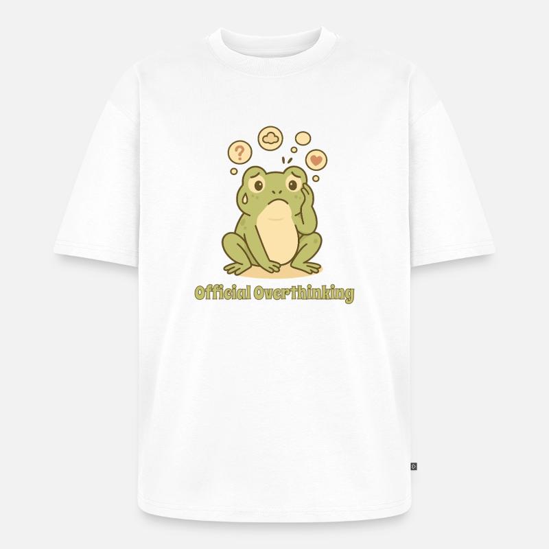 Grenouille réfléchie – Conception trop réfléchie - T-shirt Premium bio oversize Unisexe - blanc