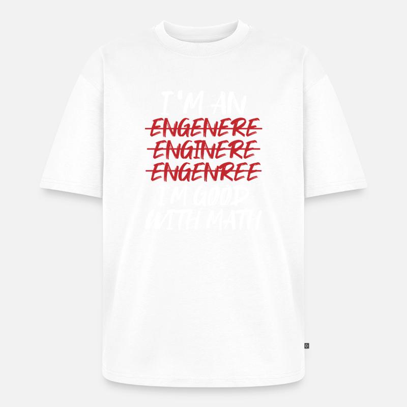 Math Math Math Teacher Mathematician - Unisex Premium Oversized Organic T-Shirt - white