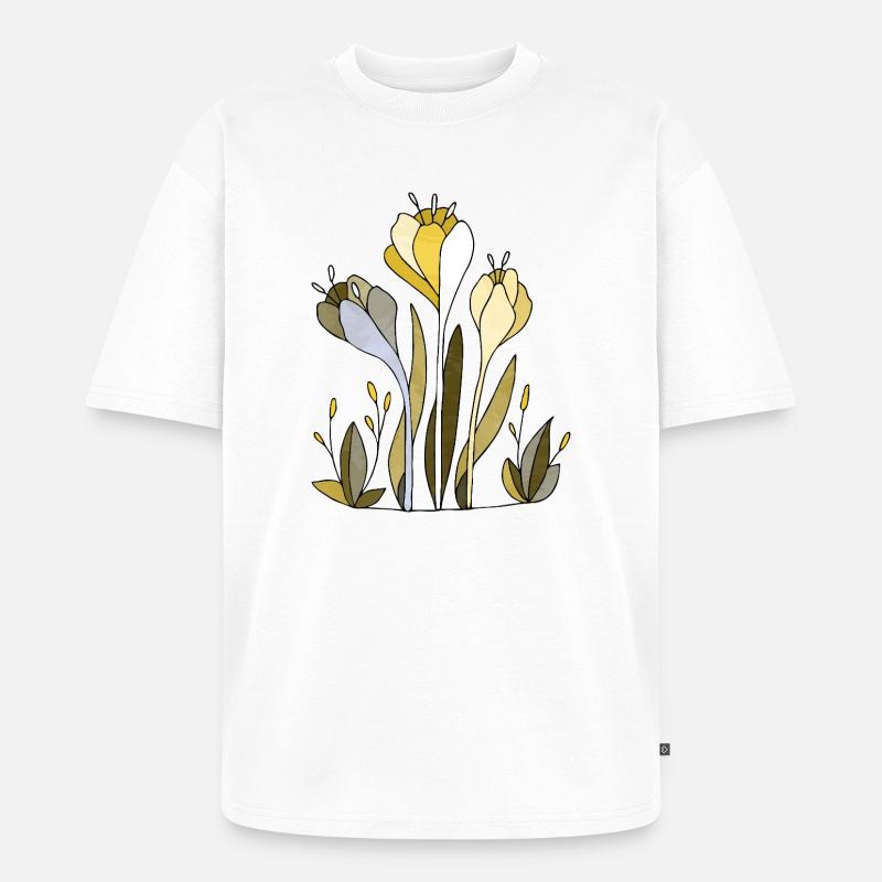 Blumen - Unisex Premium Oversized Bio T-Shirt - Weiß
