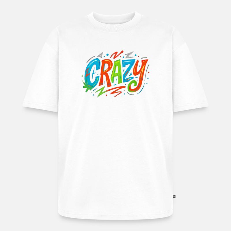 Graffiti Crazy Farbexplosion - Unisex Premium Oversized Bio T-Shirt - Weiß