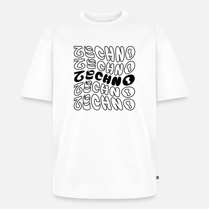 Conception de logo Techno wavy. - T-shirt Premium bio oversize Unisexe - blanc
