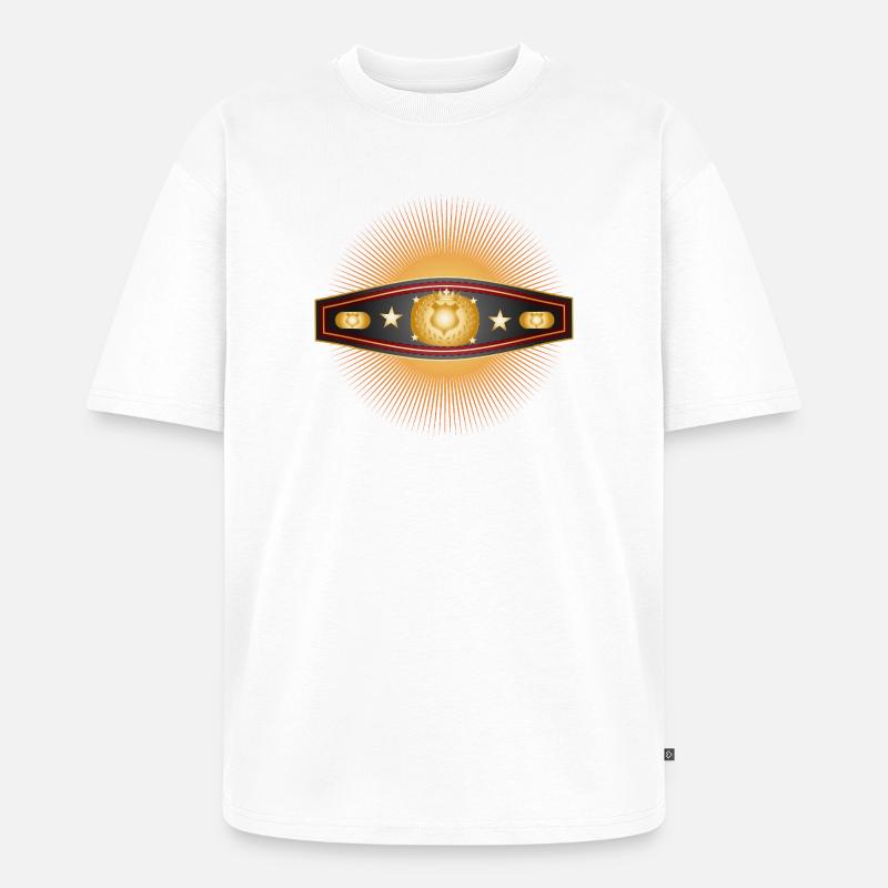 Strahlender Box-Gürtel – Champion Design - Unisex Premium Oversized Bio T-Shirt - Weiß