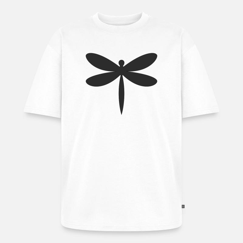 Libelle Silhouette  - Unisex Premium Oversized Bio T-Shirt - Weiß