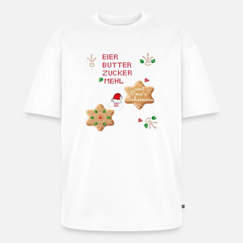 Weihnachtsplätzchen - Unisex Premium Oversized Bio T-Shirt - Weiß