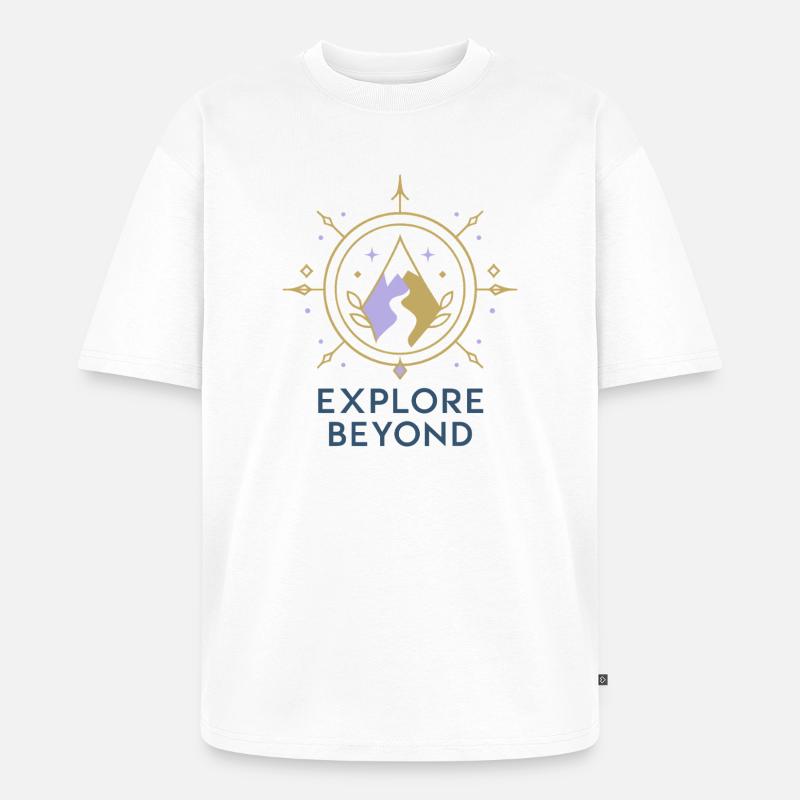 Explore Beyond Kompass - Unisex Premium Oversized Bio T-Shirt - Weiß