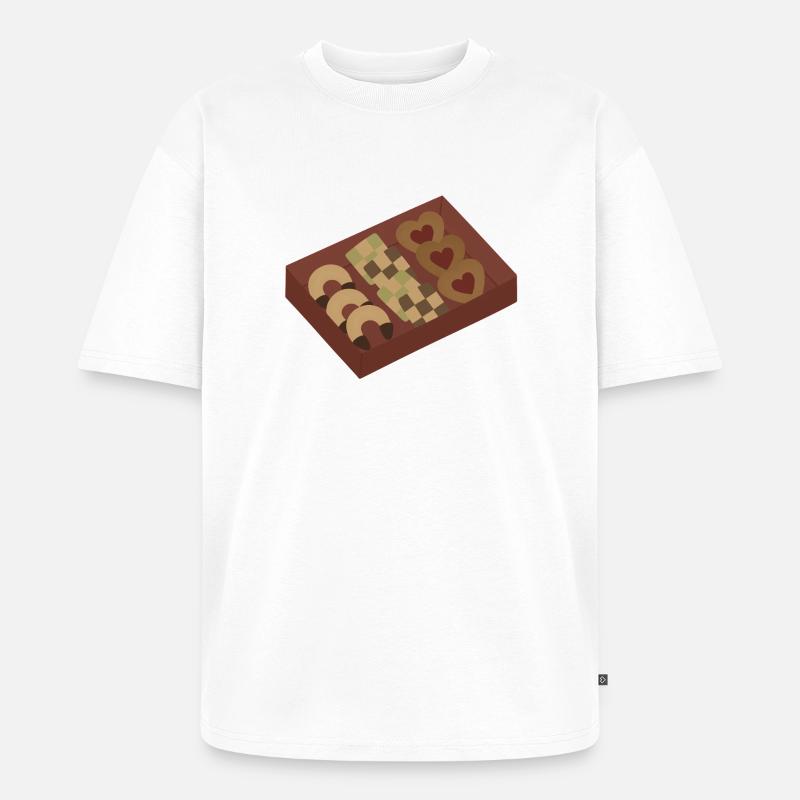 Biscuits de Noël dans une boîte - T-shirt Premium bio oversize Unisexe - blanc