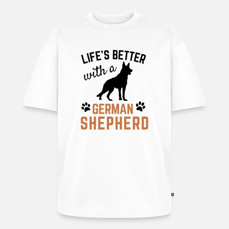 Deutscher Schäferhund, Vater, Mutter, Besitzer, Geschenk - Unisex Premium Oversized Bio T-Shirt - Weiß