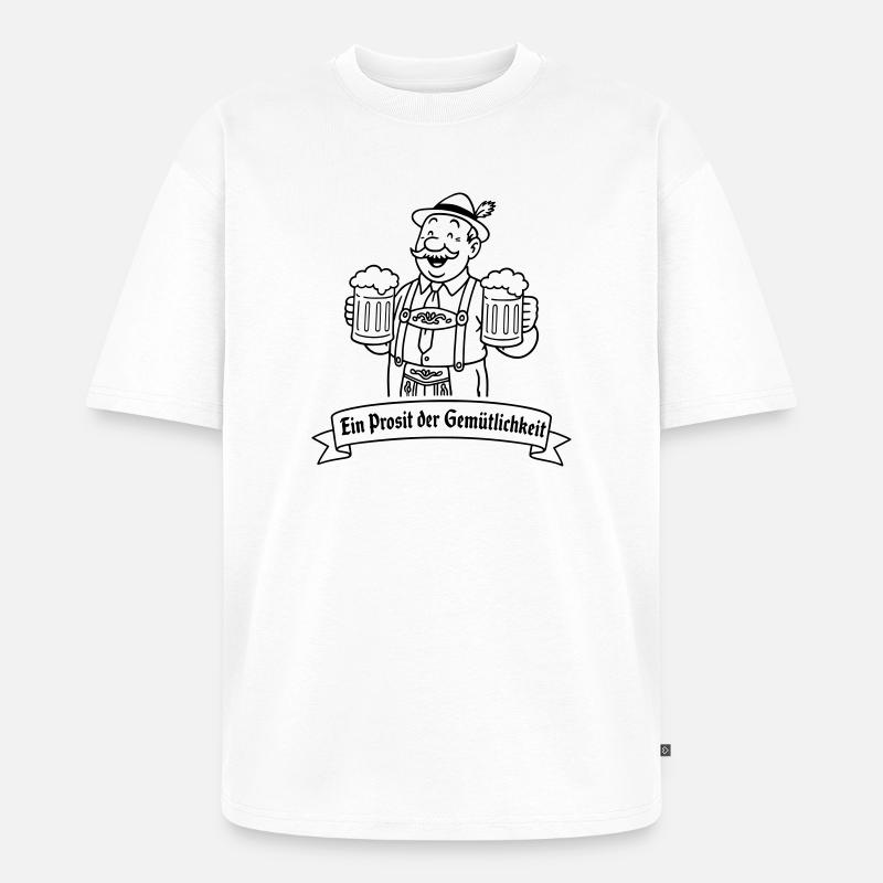 Herr Bier - Ein Prosit der Gemütlichkeit - T-shirt Premium bio oversize Unisexe - blanc