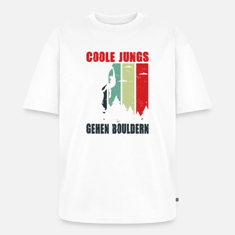 Bouldern Geschenke Klettern Kletterer Boulderer - Unisex Premium Oversized Bio T-Shirt - Weiß