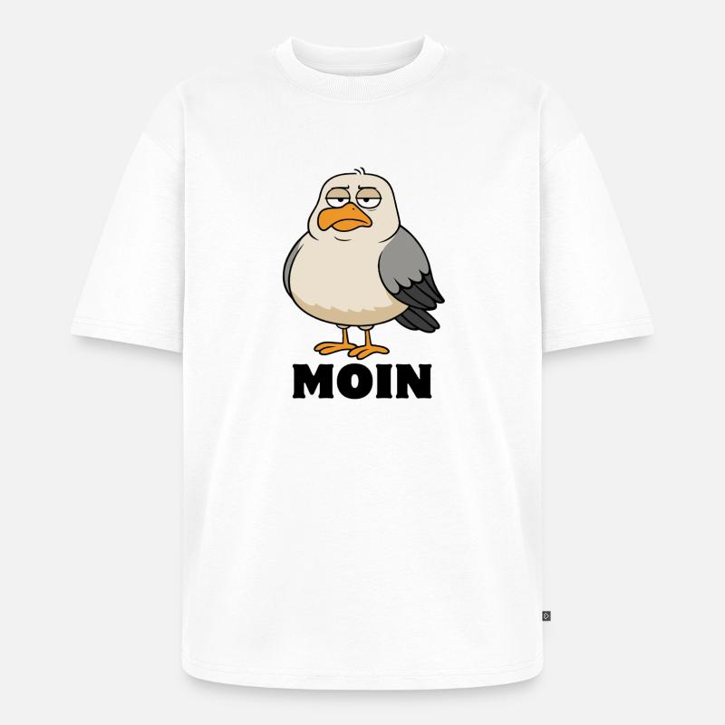Möwe - Moin - Nordsee - Geschenk - Unisex Premium Oversized Bio T-Shirt - Weiß
