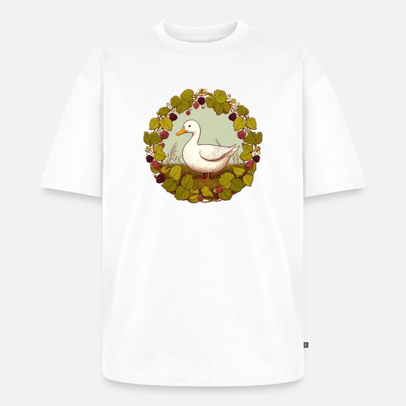 Duck Grapevine Circle - Unisex Premium Oversized Bio T-Shirt - Weiß