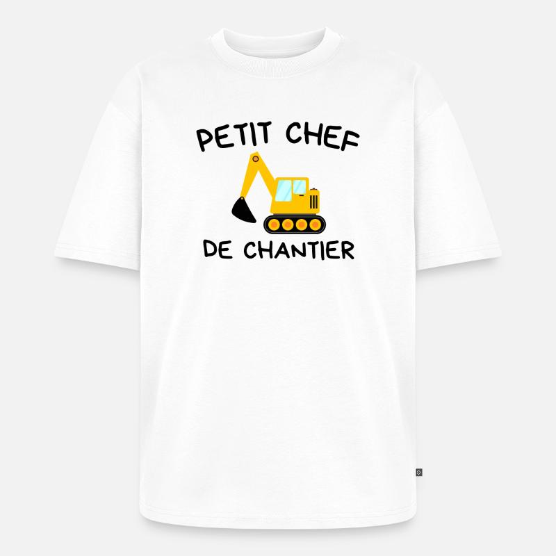 Small Construction Manager Construction Excavator - Unisex Premium Oversized Organic T-Shirt - white