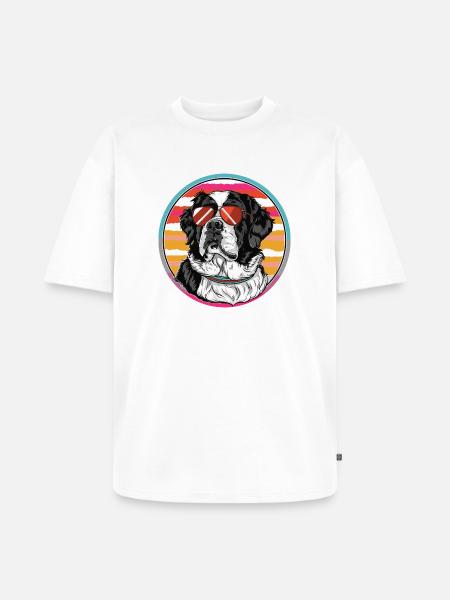 Sun dog in retro summer - Unisex Premium Oversized Organic T-Shirt - white