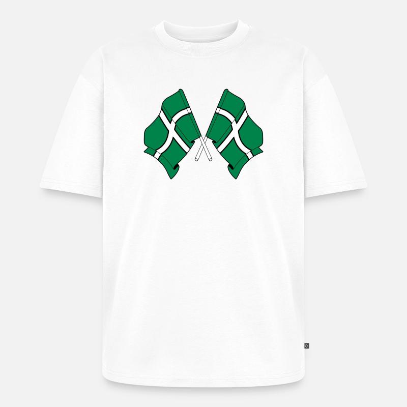Drapeaux croisés du Devon - T-shirt Premium bio oversize Unisexe - blanc