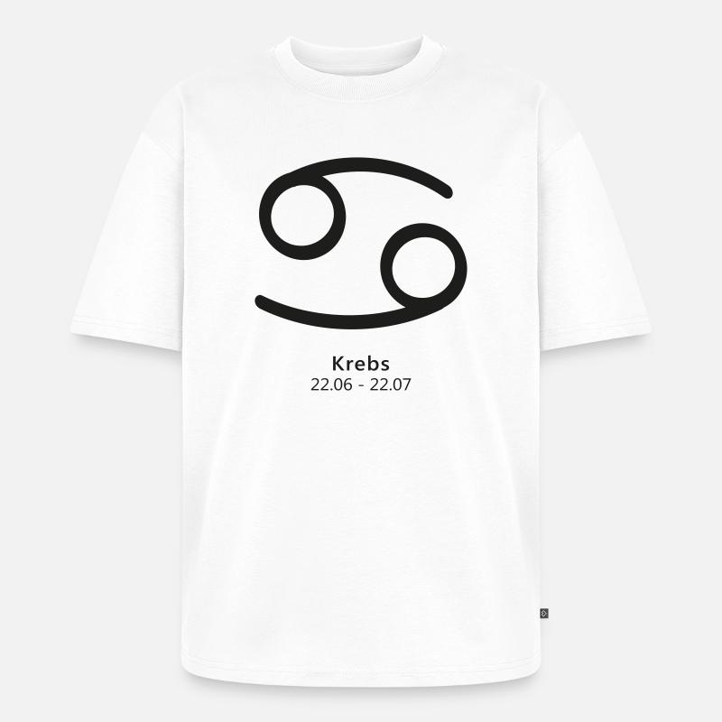 Krebs Crab Sternzeichen Symbol Kosmos - Unisex Premium Oversized Bio T-Shirt - Weiß