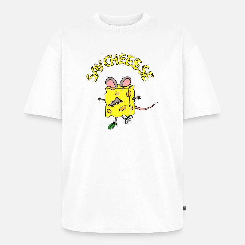 Käseheld im Comicstil - Unisex Premium Oversized Bio T-Shirt - Weiß