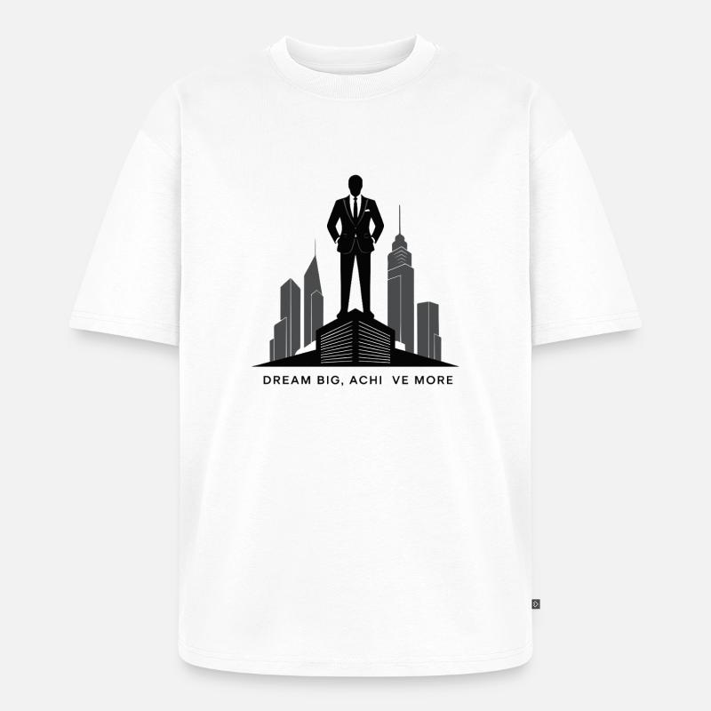 Executive Skyline Ambition Silhouette - Unisex Premium Oversized Bio T-Shirt - Weiß