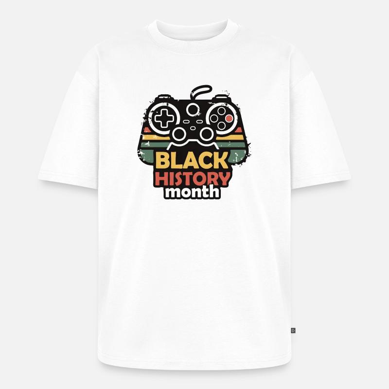 Black History Month Gaming-Controller Retro - Unisex Premium Oversized Bio T-Shirt - Weiß