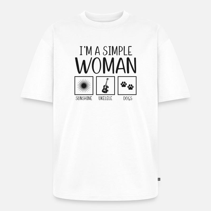 Hawaiian Ukulele Uke I'm A Simple - Unisex Premium Oversized Bio T-Shirt - Weiß