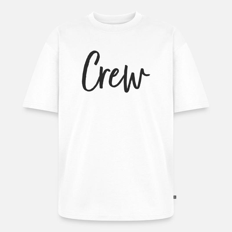 Conception du lettrage manuel de l’équipage - T-shirt Premium bio oversize Unisexe - blanc