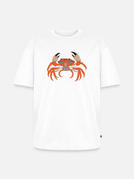Crab Print - Unisex Premium Oversized Organic T-Shirt - white