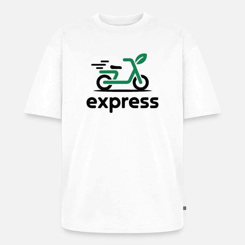 Eco Express Leaf Roller Logo - Unisex Premium Oversized Bio T-Shirt - Weiß