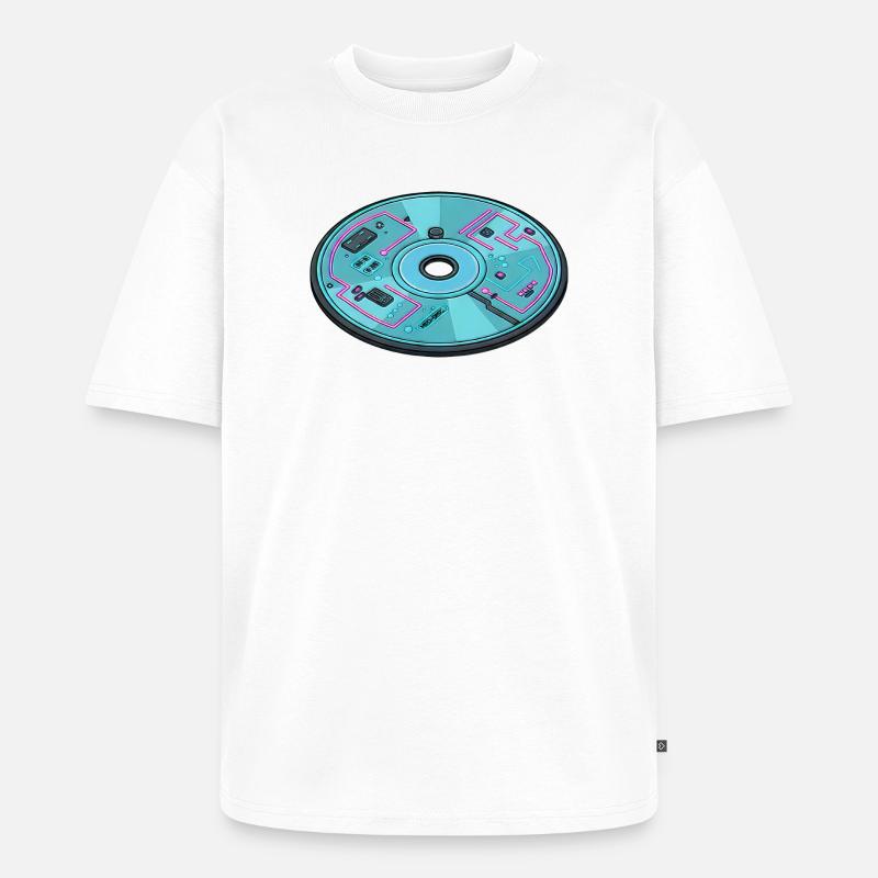 Digitale Zukunft Computer 90er Retro Design - Unisex Premium Oversized Bio T-Shirt - Weiß