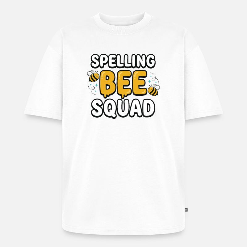 Spelling Bee Squad Cute Bee Team - Unisex Premium Oversized Bio T-Shirt - Weiß