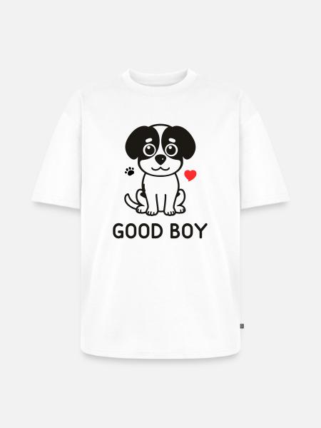Good Boy – Cute Dog Motif - Unisex Premium Oversized Organic T-Shirt - white