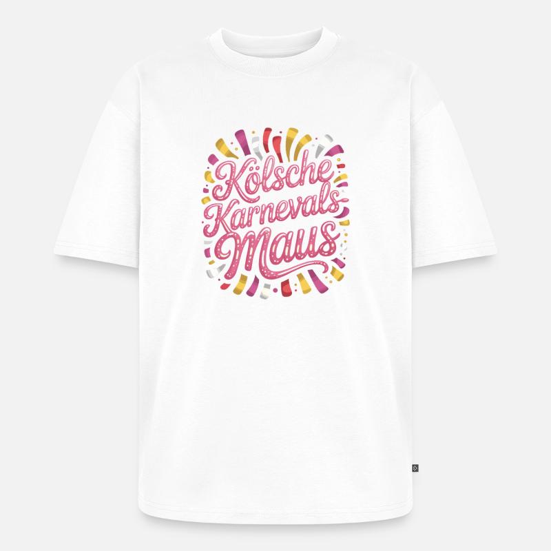 Kölsche Karnevalsmaus Karneval Köln Kölner Maus - Unisex Premium Oversized Bio T-Shirt - Weiß