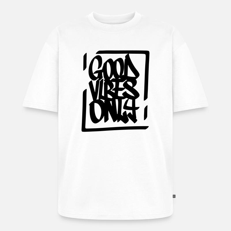 Gute Vibes Lebensmotto - Unisex Premium Oversized Bio T-Shirt - Weiß