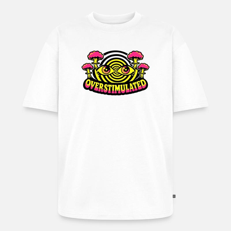 Overstimulated Psychedelic Eyes - Unisex Premium Oversized Bio T-Shirt - Weiß