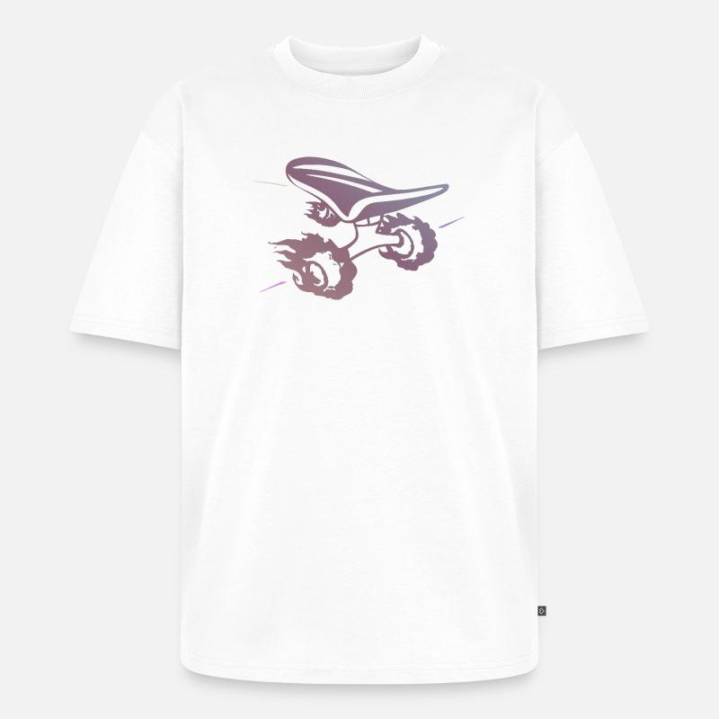Gradient skateboard Silhouette Ride - Unisex Premium Oversized Bio T-Shirt - Weiß