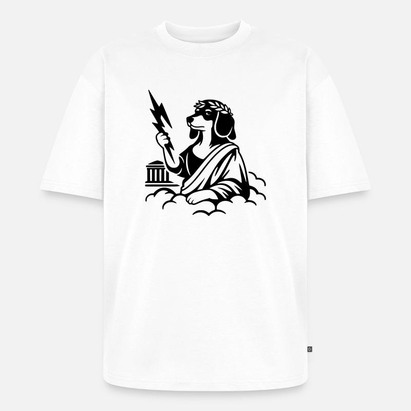 Zeus Wursto's Dachshund - Unisex Premium Oversized Organic T-Shirt - white