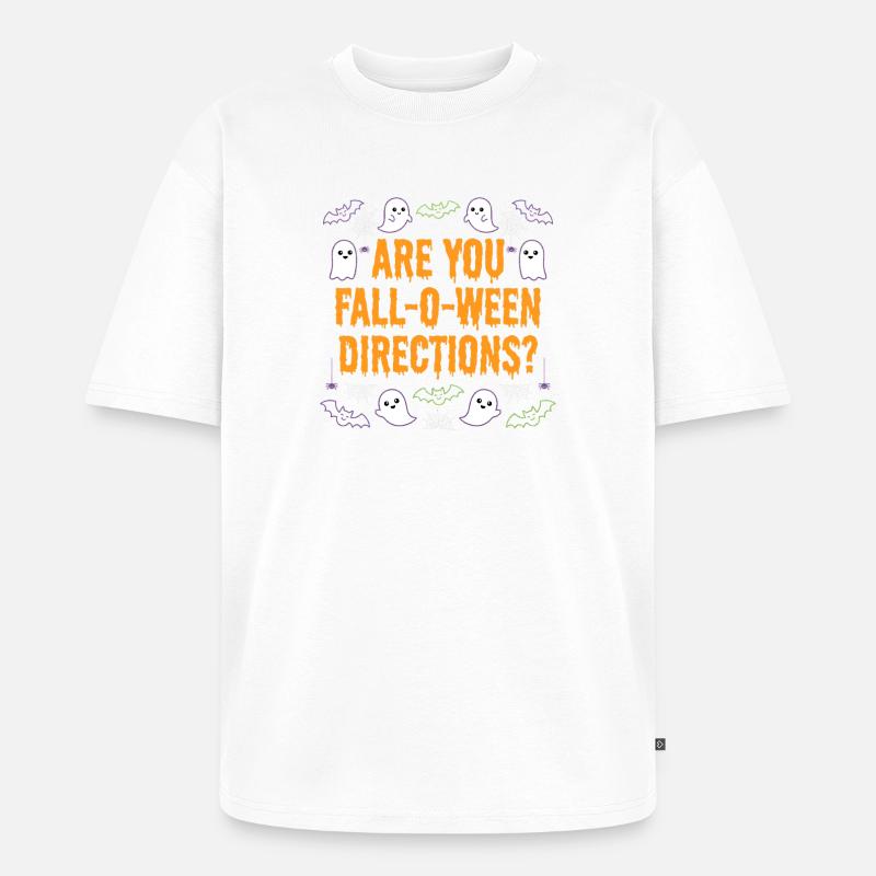 Bist du ein Herbst-O-Ween-Anleitungslehrer? Hallow - Unisex Premium Oversized Bio T-Shirt - Weiß