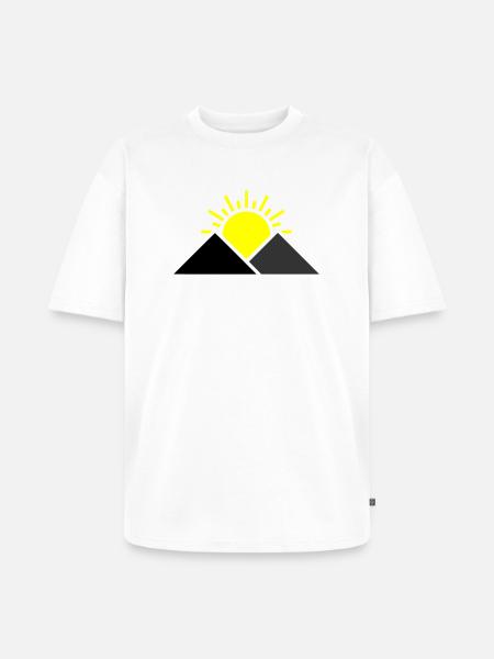 Sun Mountains Landscape - Unisex Premium Oversized Organic T-Shirt - white