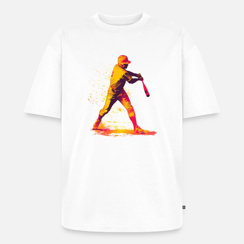 Farbexplosion Baseball-Schläger - Unisex Premium Oversized Bio T-Shirt - Weiß